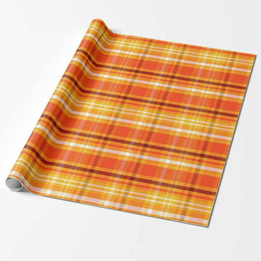 Herfst Autumn Plaid Cadeaupapier (Uitgerold)