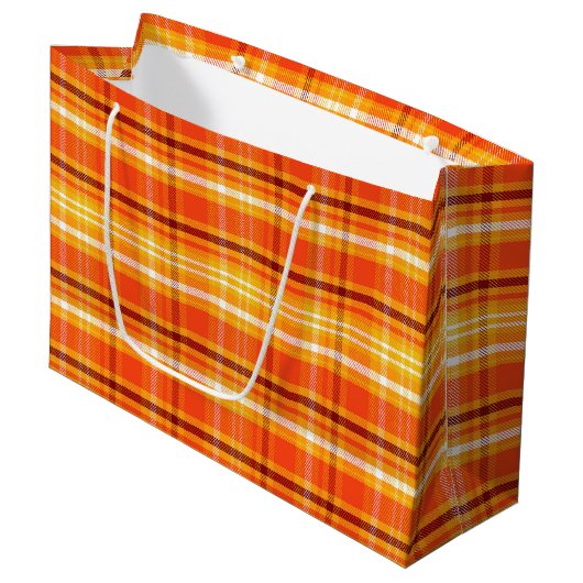 Herfst Autumn Plaid Groot Cadeauzakje (Voorkant Gekanteld)