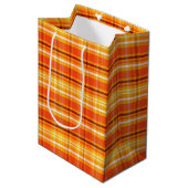 Herfst Autumn Plaid Medium Cadeauzakje (Voorkant Gekanteld)