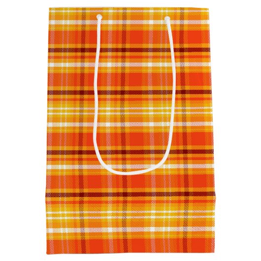 Herfst Autumn Plaid Medium Cadeauzakje (Achterkant)