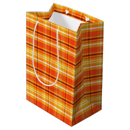 Herfst Autumn Plaid Medium Cadeauzakje (Achterkant Gekanteld)