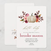Herfst Autumn Pumpkin Baby shower Invitation Cream Kaart (Voorkant / Achterkant)