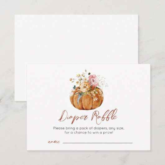 Herfst Autumn Pumpkin Baby shower Raffle Kaart (Voorkant / Achterkant)