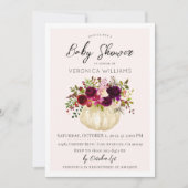 Herfst Autumn Pumpkin Baby shower Uitnodiging (Voorkant)
