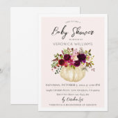 Herfst Autumn Pumpkin Baby shower Uitnodiging (Voorkant / Achterkant)