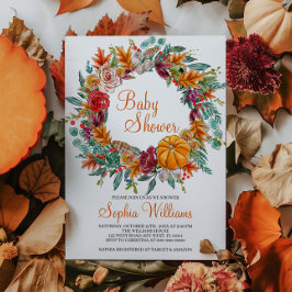 Herfst Autumn Pumpkin Baby shower Uitnodiging