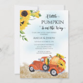 Herfst | Autumn Pumpkin | Baby shower vrachtwagen Kaart (Voorkant)