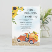 Herfst | Autumn Pumpkin | Baby shower vrachtwagen Kaart (Staand voorkant)