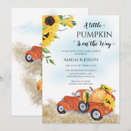 Herfst | Autumn Pumpkin | Baby shower vrachtwagen Kaart