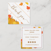 Herfst Autumn Pumpkin Hartelijk dank voor uw korti Vierkante Visitekaartje (Voorkant / Achterkant)