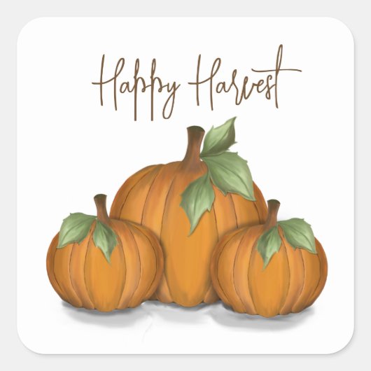Herfst Autumn Pumpkin Harvest Vierkante Sticker (Voorkant)