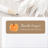 Herfst Autumn Pumpkin Kraft Return Address Etiket (Insitu)
