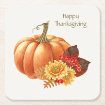 Herfst Autumn Pumpkin Paper Onderzetter