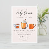 Herfst Autumn Pumpkin Spice Baby shower Invitation Kaart (Staand voorkant)
