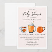 Herfst Autumn Pumpkin Spice Baby shower Invitation Kaart (Voorkant / Achterkant)