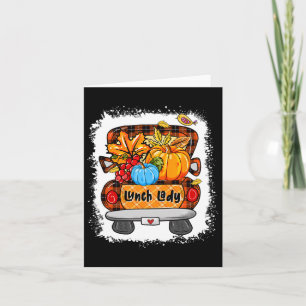Herfst Autumn Pumpkin Truck Lunch Lady Lover Thank Kaart