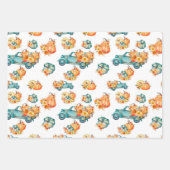 HERFST AUTUMN PUMPKINS WATERVERF FLOWERS TRUCKS INPAKPAPIER VEL (Voorkant 3)