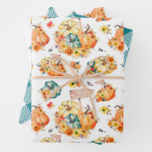 HERFST AUTUMN PUMPKINS WATERVERF FLOWERS TRUCKS INPAKPAPIER VEL (In situ)