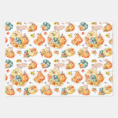 HERFST AUTUMN PUMPKINS WATERVERF FLOWERS TRUCKS INPAKPAPIER VEL (Voorkant)