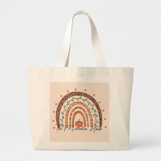 Herfst Autumn Rainbow gepersonaliseerd Grote Tote Bag (Voorkant)