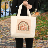 Herfst Autumn Rainbow gepersonaliseerd Grote Tote Bag