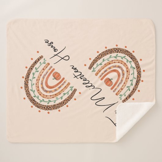 Herfst Autumn Rainbow Sherpa Deken (Voorkant (horizontaal))