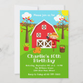 Herfst Autumn Red Barnyard Verjaardag Kaart (Voorkant)