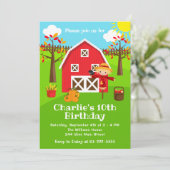 Herfst Autumn Red Barnyard Verjaardag Kaart (Staand voorkant)