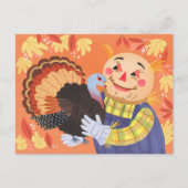 Herfst Autumn Scarecrow en Turkije Briefkaart (Voorkant)