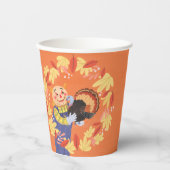 Herfst Autumn Scarecrow en Turkije Papieren Bekers (Voorkant)