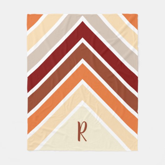 Herfst Autumn Specices Striped | Gepersonaliseerd Fleece Deken (Voorkant)