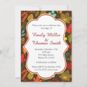 Herfst Autumn verlaat huwelijksfeest Kaart (Voorkant)