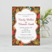 Herfst Autumn verlaat huwelijksfeest Kaart (Staand voorkant)