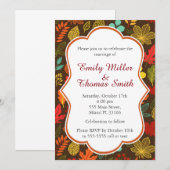 Herfst Autumn verlaat huwelijksfeest Kaart (Voorkant / Achterkant)