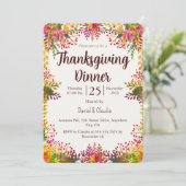 Herfst Autumn verlaat Thanksgiving Dinner Invitati Kaart (Staand voorkant)