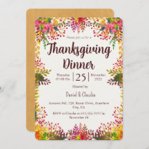 Herfst Autumn verlaat Thanksgiving Dinner Invitati