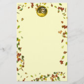 HERFST / AUTUMN VERLAAT TOPAZ GEMSTONE MONOGRAM BRIEFPAPIER (Voorkant)