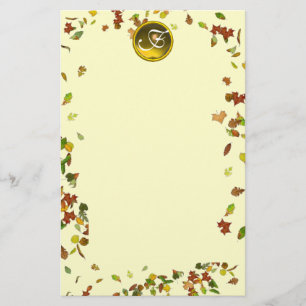 HERFST / AUTUMN VERLAAT TOPAZ GEMSTONE MONOGRAM BRIEFPAPIER