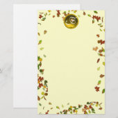 HERFST / AUTUMN VERLAAT TOPAZ GEMSTONE MONOGRAM BRIEFPAPIER (Voorkant / Achterkant)