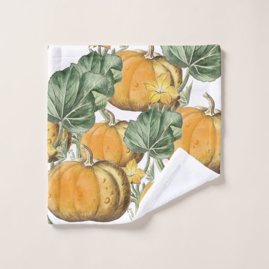 Herfst Autumn Waterverf pompoenen Bad Handdoek (Wasdoekje)