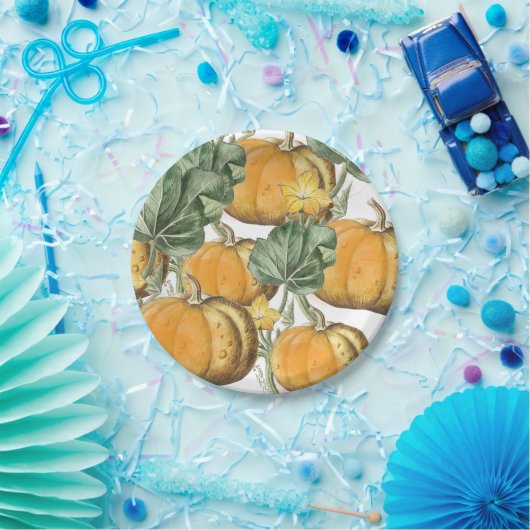 Herfst Autumn Waterverf  pompoenen Papieren Bordje (Feest)