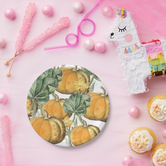 Herfst Autumn Waterverf  pompoenen Papieren Bordje (Feest)