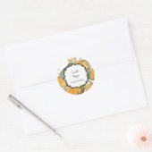 Herfst Autumn Waterverf  pompoenen Ronde Sticker (Envelop)