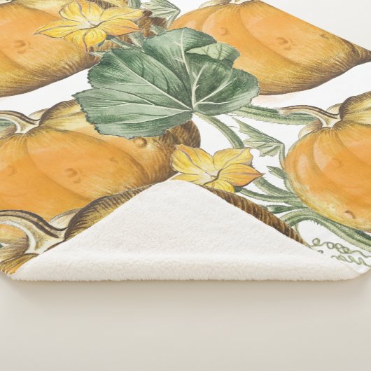 Herfst Autumn Waterverf  pompoenen Sherpa Deken (3/4)