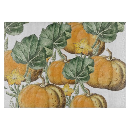 Herfst Autumn Waterverf  pompoenen Snijplank (Voorkant)
