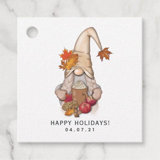 Herfst Autumn Whimsical Nordic Harvest Gnomes Favo Bedankjes Labels (Voorkant)
