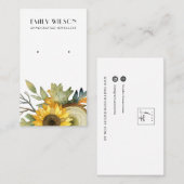 Herfst AUTUMN WOOD STUD EARRING DISPLAY Visitekaartje (Voorkant / Achterkant)