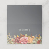 Herfst/Autumnal Floral Border Thanksgiving Plaatskaartje (Buitenkant ongevouwen)