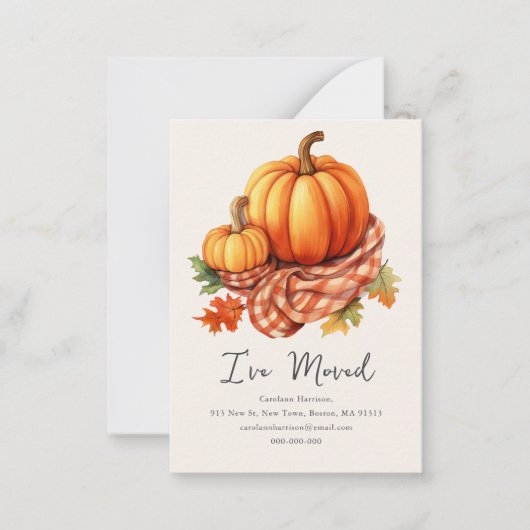 Herfst Autumnal Pumpkins | Nieuw thuisadres Notitiekaartje (Voorkant)