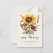 Herfst Autumnal Zonnebloem | Nieuw thuisadres Notitiekaartje (Voorkant)